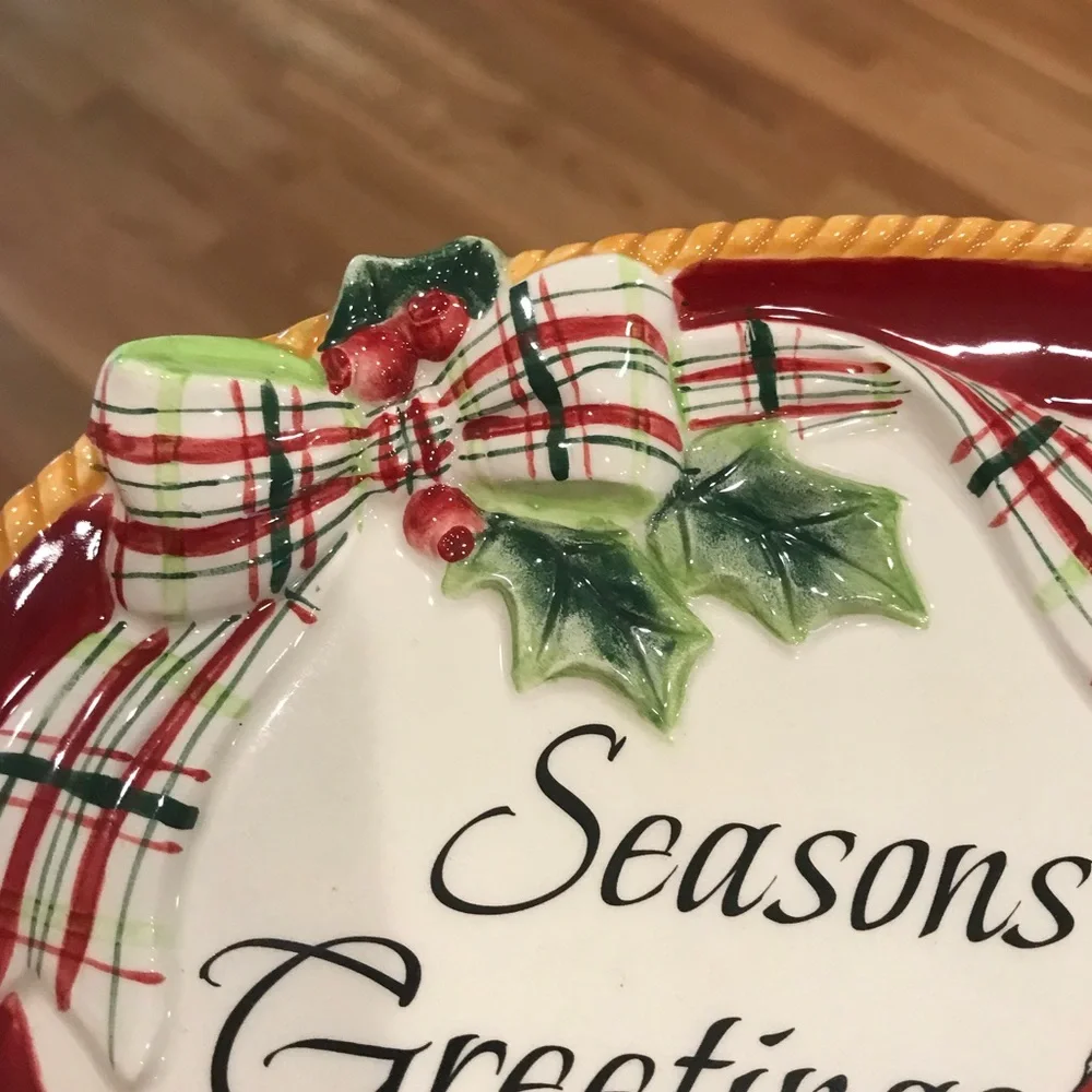 FITZ & FLOYD “Dear Santa” Sentiment Tray NIB